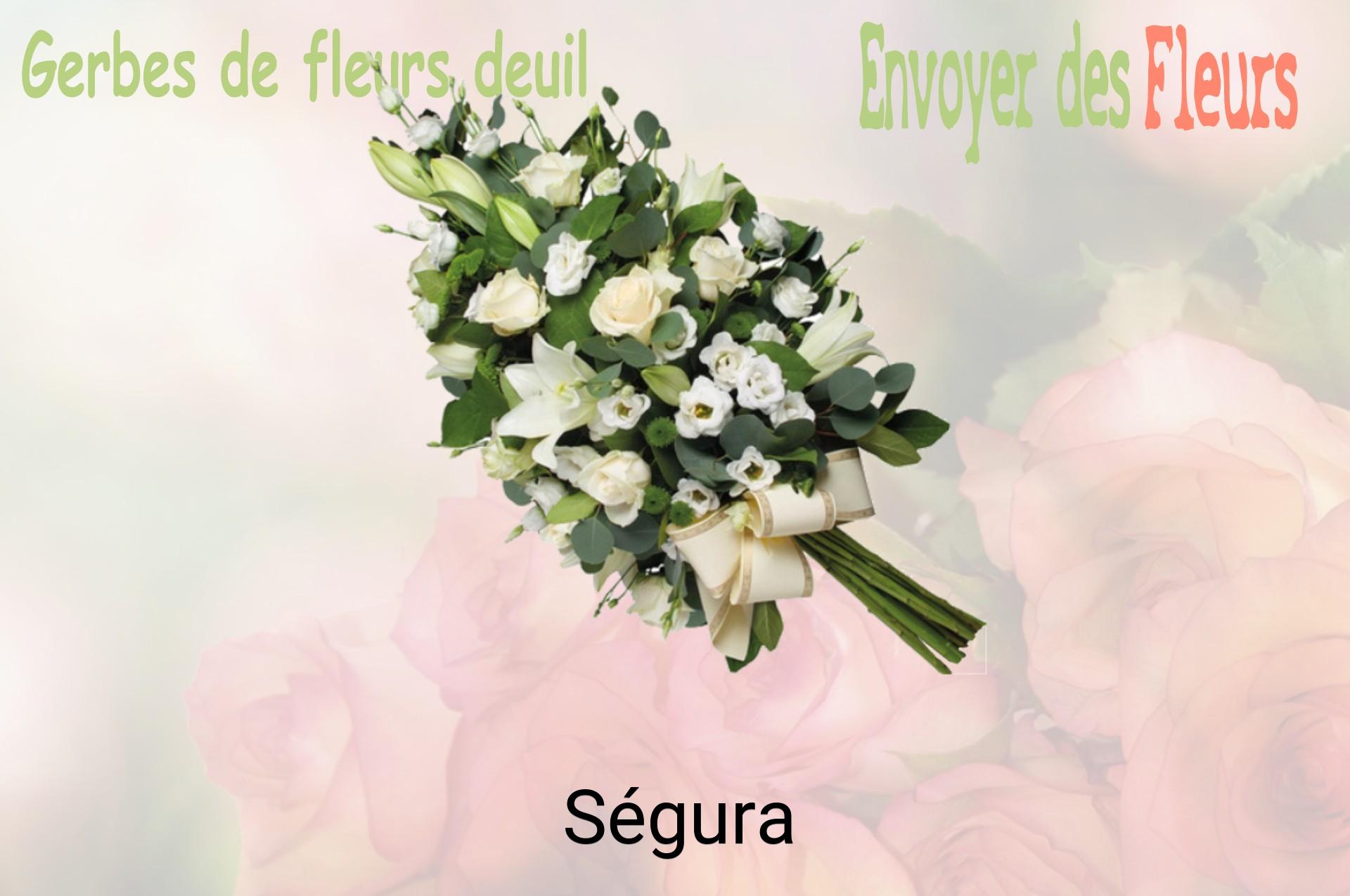 Gerbe de fleurs de deuil livrée à Ségura